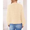 imageBTFBM Womens Chunky Knit Fall Cardigan 2025 Winter Long Sleeve Button Down Soft Loose Cropped Sweater OutwearBeige