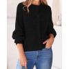 imageBTFBM Womens Chunky Knit Fall Cardigan 2025 Winter Long Sleeve Button Down Soft Loose Cropped Sweater OutwearBlack