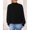 imageBTFBM Womens Chunky Knit Fall Cardigan 2025 Winter Long Sleeve Button Down Soft Loose Cropped Sweater OutwearBlack