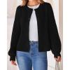 imageBTFBM Womens Chunky Knit Fall Cardigan 2025 Winter Long Sleeve Button Down Soft Loose Cropped Sweater OutwearBlack