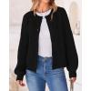 imageBTFBM Womens Chunky Knit Fall Cardigan 2025 Winter Long Sleeve Button Down Soft Loose Cropped Sweater OutwearBlack