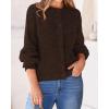 imageBTFBM Womens Chunky Knit Fall Cardigan 2025 Winter Long Sleeve Button Down Soft Loose Cropped Sweater OutwearCoffee