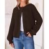 imageBTFBM Womens Chunky Knit Fall Cardigan 2025 Winter Long Sleeve Button Down Soft Loose Cropped Sweater OutwearCoffee
