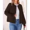 imageBTFBM Womens Chunky Knit Fall Cardigan 2025 Winter Long Sleeve Button Down Soft Loose Cropped Sweater OutwearCoffee