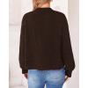 imageBTFBM Womens Chunky Knit Fall Cardigan 2025 Winter Long Sleeve Button Down Soft Loose Cropped Sweater OutwearCoffee