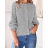 imageBTFBM Womens Chunky Knit Fall Cardigan 2025 Winter Long Sleeve Button Down Soft Loose Cropped Sweater OutwearGrey