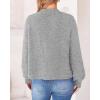 imageBTFBM Womens Chunky Knit Fall Cardigan 2025 Winter Long Sleeve Button Down Soft Loose Cropped Sweater OutwearGrey