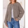 imageBTFBM Womens Chunky Knit Fall Cardigan 2025 Winter Long Sleeve Button Down Soft Loose Cropped Sweater OutwearKhaki