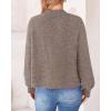 imageBTFBM Womens Chunky Knit Fall Cardigan 2025 Winter Long Sleeve Button Down Soft Loose Cropped Sweater OutwearKhaki
