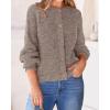imageBTFBM Womens Chunky Knit Fall Cardigan 2025 Winter Long Sleeve Button Down Soft Loose Cropped Sweater OutwearKhaki