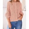 imageBTFBM Womens Chunky Knit Fall Cardigan 2025 Winter Long Sleeve Button Down Soft Loose Cropped Sweater OutwearLight Pink