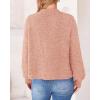imageBTFBM Womens Chunky Knit Fall Cardigan 2025 Winter Long Sleeve Button Down Soft Loose Cropped Sweater OutwearLight Pink