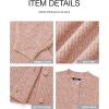 imageBTFBM Womens Chunky Knit Fall Cardigan 2025 Winter Long Sleeve Button Down Soft Loose Cropped Sweater OutwearLight Pink
