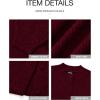 imageBTFBM Womens Chunky Knit Fall Cardigan 2025 Winter Long Sleeve Button Down Soft Loose Cropped Sweater OutwearWine Red