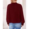 imageBTFBM Womens Chunky Knit Fall Cardigan 2025 Winter Long Sleeve Button Down Soft Loose Cropped Sweater OutwearWine Red