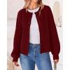 imageBTFBM Womens Chunky Knit Fall Cardigan 2025 Winter Long Sleeve Button Down Soft Loose Cropped Sweater OutwearWine Red