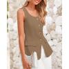 imageBTFBM Womens Sleeveless Suit Vests Dressy Casual Square Neck Business Work Waistcoat Summer Button Up Blazer Vest TopsKhaki