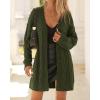 imageBTFBM Cable Knit Oversized Cardigan Sweaters for Women Trendy 2025 Fall Button Up Long Sleeve Winter Coat CardigansArmy Green