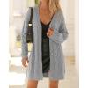 imageBTFBM Cable Knit Oversized Cardigan Sweaters for Women Trendy 2025 Fall Button Up Long Sleeve Winter Coat CardigansGrey
