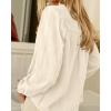 imageBTFBM Long Sleeve Shirts for Women Fall Outfits 2025 Dressy Casual Ruffle Button Down Shirt Loose Vacation Blouses TopsBeige White