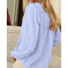 imageBTFBM Long Sleeve Shirts for Women Fall Outfits 2025 Dressy Casual Ruffle Button Down Shirt Loose Vacation Blouses TopsBlue