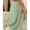 imageBTFBM Long Sleeve Shirts for Women Fall Outfits 2025 Dressy Casual Ruffle Button Down Shirt Loose Vacation Blouses TopsGreen