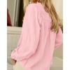 imageBTFBM Long Sleeve Shirts for Women Fall Outfits 2025 Dressy Casual Ruffle Button Down Shirt Loose Vacation Blouses TopsPink