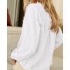 imageBTFBM Long Sleeve Shirts for Women Fall Outfits 2025 Dressy Casual Ruffle Button Down Shirt Loose Vacation Blouses TopsWhite