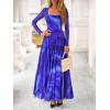 imageBTFBM Women Maxi Dress Fall 2025 Fashion Elegant Long Sleeve Square Neck Floral Print Party Club Wedding Guest DressesBlue Watercolour