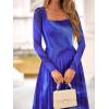 imageBTFBM Women Maxi Dress Fall 2025 Fashion Elegant Long Sleeve Square Neck Floral Print Party Club Wedding Guest DressesBlue Watercolour