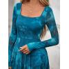 imageBTFBM Women Maxi Dress Fall 2025 Fashion Elegant Long Sleeve Square Neck Floral Print Party Club Wedding Guest DressesFloral Blue Green