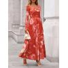 imageBTFBM Women Maxi Dress Fall 2025 Fashion Elegant Long Sleeve Square Neck Floral Print Party Club Wedding Guest DressesFloral Brick Red