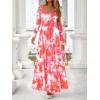 imageBTFBM Women Maxi Dress Fall 2025 Fashion Elegant Long Sleeve Square Neck Floral Print Party Club Wedding Guest DressesFloral Light Orange