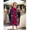 imageBTFBM Women Maxi Dress Fall 2025 Fashion Elegant Long Sleeve Square Neck Floral Print Party Club Wedding Guest DressesFloral Navy Red