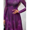 imageBTFBM Women Maxi Dress Fall 2025 Fashion Elegant Long Sleeve Square Neck Floral Print Party Club Wedding Guest DressesFloral Purple