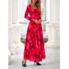 imageBTFBM Women Maxi Dress Fall 2025 Fashion Elegant Long Sleeve Square Neck Floral Print Party Club Wedding Guest DressesFloral Red
