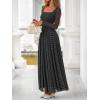 imageBTFBM Women Maxi Dress Fall 2025 Fashion Elegant Long Sleeve Square Neck Floral Print Party Club Wedding Guest DressesPolk Black White