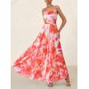 imageBTFBM Women Summer Floral Maxi Dresses Elegant Spaghetti Strap Dress Printed Party Dress Beach Long DressesFloral Light Orange