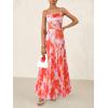 imageBTFBM Women Summer Floral Maxi Dresses Elegant Spaghetti Strap Dress Printed Party Dress Beach Long DressesFloral Light Orange