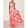 imageBTFBM Women Summer Floral Maxi Dresses Elegant Spaghetti Strap Dress Printed Party Dress Beach Long DressesFloral Light Orange