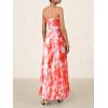 imageBTFBM Women Summer Floral Maxi Dresses Elegant Spaghetti Strap Dress Printed Party Dress Beach Long DressesFloral Light Orange