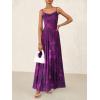 imageBTFBM Women Summer Floral Maxi Dresses Elegant Spaghetti Strap Dress Printed Party Dress Beach Long DressesFloral Purple