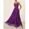 imageBTFBM Women Summer Floral Maxi Dresses Elegant Spaghetti Strap Dress Printed Party Dress Beach Long DressesFloral Purple