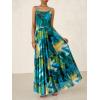 imageBTFBM Women Summer Floral Maxi Dresses Elegant Spaghetti Strap Dress Printed Party Dress Beach Long DressesGreen Big Floral