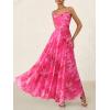 imageBTFBM Women Summer Floral Maxi Dresses Elegant Spaghetti Strap Dress Printed Party Dress Beach Long DressesPink Big Floral