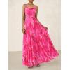 imageBTFBM Women Summer Floral Maxi Dresses Elegant Spaghetti Strap Dress Printed Party Dress Beach Long DressesPink Big Floral