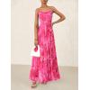 imageBTFBM Women Summer Floral Maxi Dresses Elegant Spaghetti Strap Dress Printed Party Dress Beach Long DressesPink Big Floral
