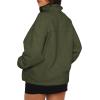 imageBTFBM Womens Fleece Jackets Fall Winter Clothes 2025 Stand Collar Outwear Jacket Zip Up Casual Fuzzy Coats PocketsArmy Green