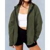 imageBTFBM Womens Fleece Jackets Fall Winter Clothes 2025 Stand Collar Outwear Jacket Zip Up Casual Fuzzy Coats PocketsArmy Green