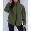 imageBTFBM Womens Fleece Jackets Fall Winter Clothes 2025 Stand Collar Outwear Jacket Zip Up Casual Fuzzy Coats PocketsArmy Green